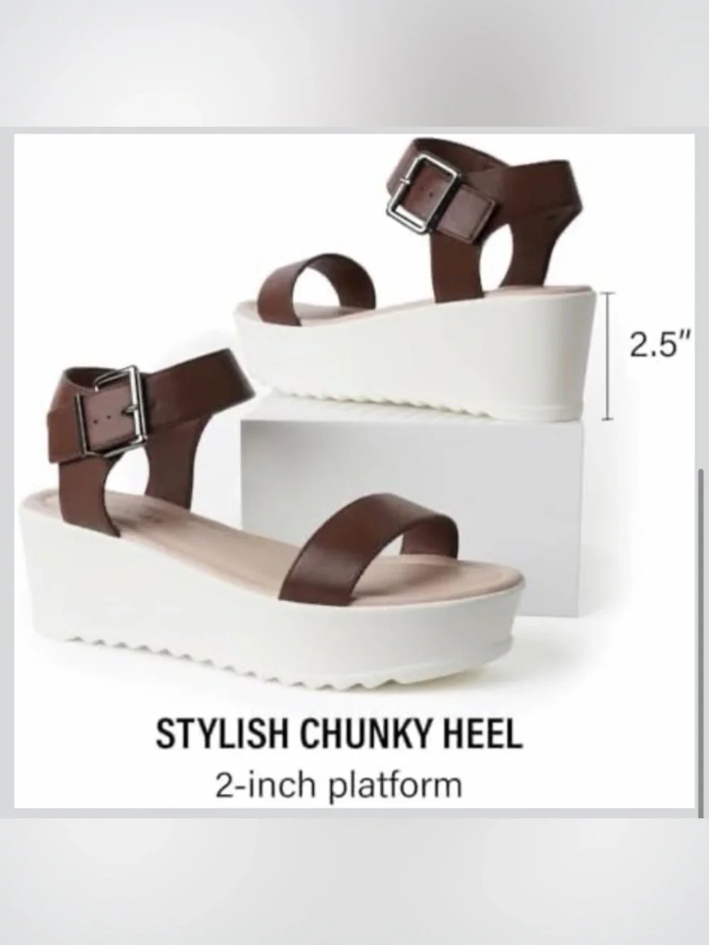 J. Adams Surf Platform Sandal Tan Brown Vegan Leather Buckle Wedge 11 NWT